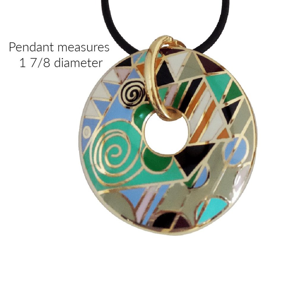 Fashion Statement Enamel Pendant Necklace - Picture 2 of 4